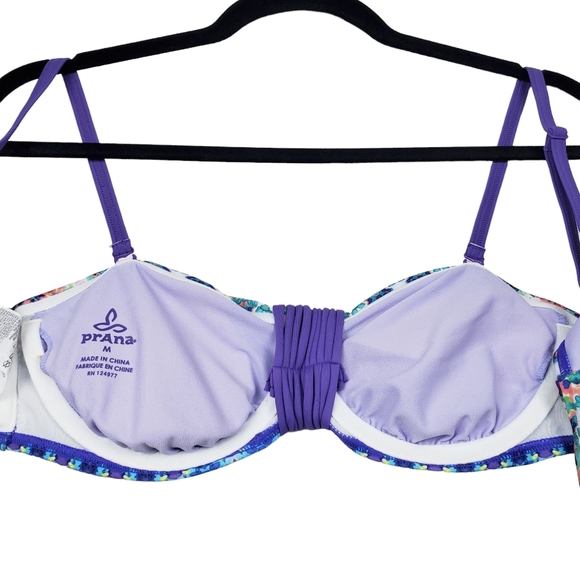 Prana Womens Purple Blue Cosima Bikini Swimsuit Top Size M - Picture 6 of 7